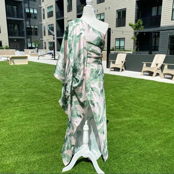 Significant Other Caspian One Shoulder Maxi Dress Tropical Leaf Size 2 - Picture 16 of 16
